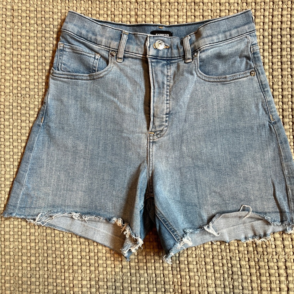 Express Light Blue Jean Shorts